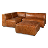 Portofino Loft Sectional Ottoman in Cocoa Brown Leather by Home Trends & Design at Eve Furniture