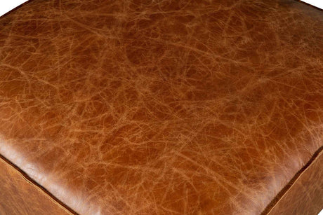Portofino Loft Sectional Ottoman in Cocoa Brown Leather by Home Trends & Design at Eve Furniture