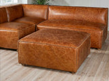 Portofino Loft Sectional Ottoman in Cocoa Brown Leather by Home Trends & Design at Eve Furniture