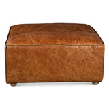 Portofino Loft Sectional Ottoman in Cocoa Brown Leather by Home Trends & Design at Eve Furniture