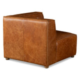Portofino Loft Three Piece Sectional Sofa in Cocoa Brown Leather by Home Trends & Design at Eve Furniture