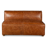 Portofino Loft Three Piece Sectional Sofa in Cocoa Brown Leather by Home Trends & Design at Eve Furniture