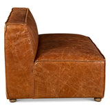 Portofino Loft Three Piece Sectional Sofa in Cocoa Brown Leather by Home Trends & Design at Eve Furniture