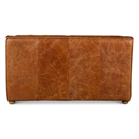 Portofino Loft Three Piece Sectional Sofa in Cocoa Brown Leather by Home Trends & Design at Eve Furniture