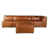 Portofino Loft Three Piece Sectional Sofa in Cocoa Brown Leather by Home Trends & Design at Eve Furniture
