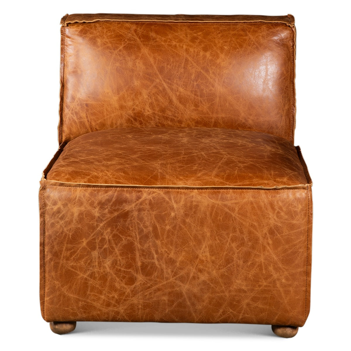 Portofino Loft Three Piece Sectional Sofa in Cocoa Brown Leather by Home Trends & Design at Eve Furniture