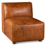 Portofino Loft Three Piece Sectional Sofa in Cocoa Brown Leather by Home Trends & Design at Eve Furniture