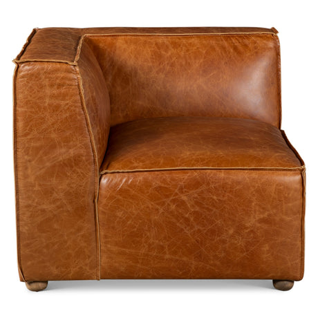 Portofino Loft Three Piece Sectional Sofa in Cocoa Brown Leather by Home Trends & Design at Eve Furniture