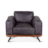 Portofino Mid Century 37" Accent Chair in Antique Ebony Leather by Home Trends & Design at Eve Furniture