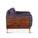 Portofino Mid Century 37" Accent Chair in Antique Ebony Leather by Home Trends & Design at Eve Furniture