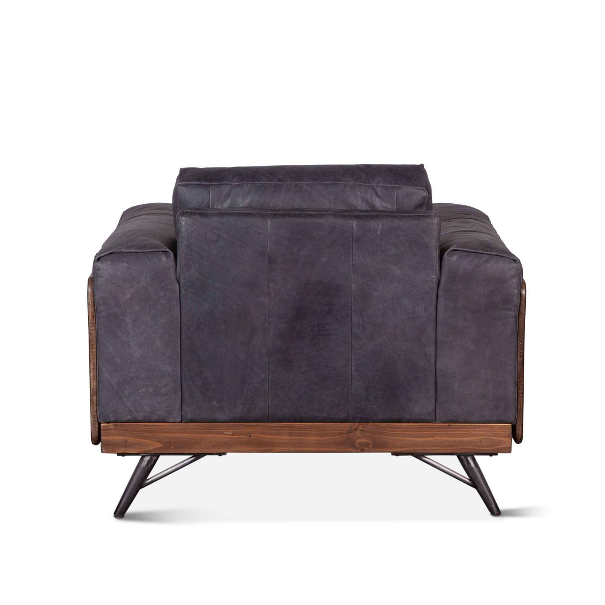 Portofino Mid Century 37" Accent Chair in Antique Ebony Leather by Home Trends & Design at Eve Furniture