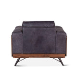 Portofino Mid Century 37" Accent Chair in Antique Ebony Leather by Home Trends & Design at Eve Furniture