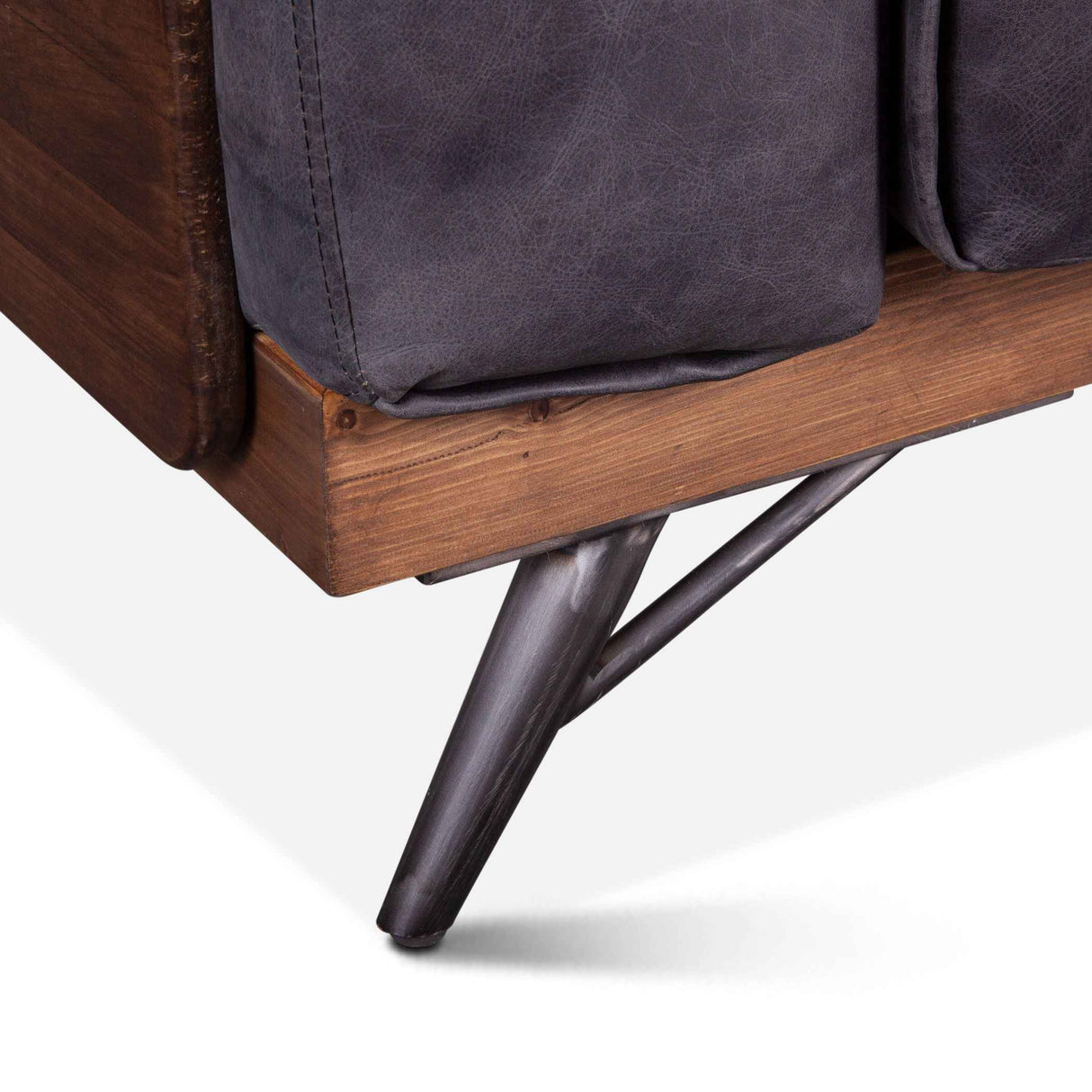 Portofino Mid Century 37" Accent Chair in Antique Ebony Leather by Home Trends & Design at Eve Furniture