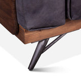 Portofino Mid Century 37" Accent Chair in Antique Ebony Leather by Home Trends & Design at Eve Furniture