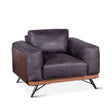 Portofino Mid Century 37" Accent Chair in Antique Ebony Leather by Home Trends & Design at Eve Furniture