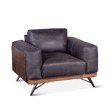 Portofino Mid Century 37" Accent Chair in Antique Ebony Leather by Home Trends & Design at Eve Furniture