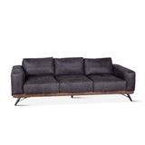 Portofino Mid Century 95" Sofa in Antique Ebony Leather by Home Trends & Design at Eve Furniture