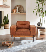 Portofino Modern 42" Accent Chair in Cocoa Brown Leather by Home Trends & Design at Eve Furniture