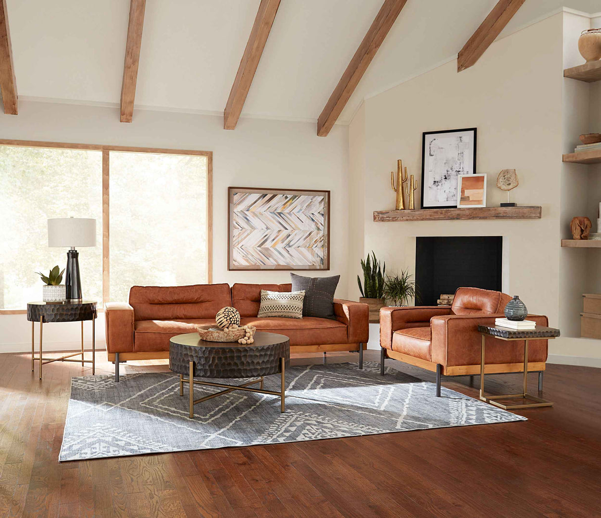 Portofino Modern 42" Accent Chair in Cocoa Brown Leather by Home Trends & Design at Eve Furniture