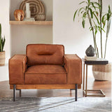 Portofino Modern 42" Accent Chair in Cocoa Brown Leather by Home Trends & Design at Eve Furniture