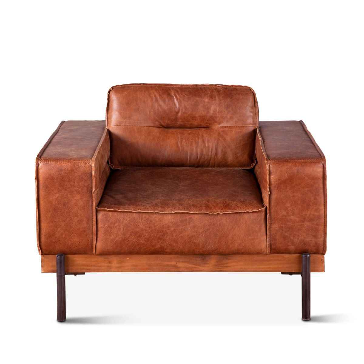 Portofino Modern 42" Accent Chair in Cocoa Brown Leather by Home Trends & Design at Eve Furniture