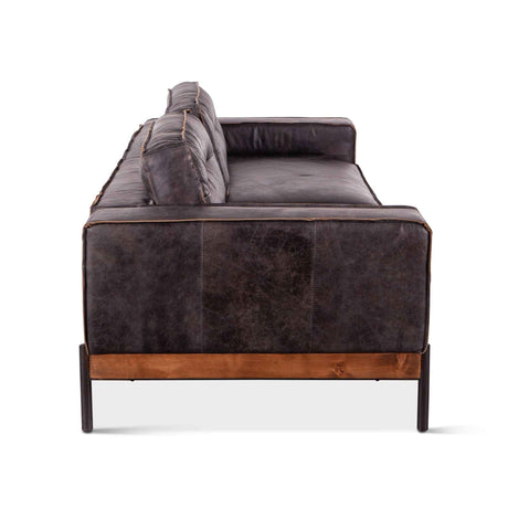 Portofino Modern 95" Sofa in Antique Ebony Leather by Home Trends & Design at Eve Furniture