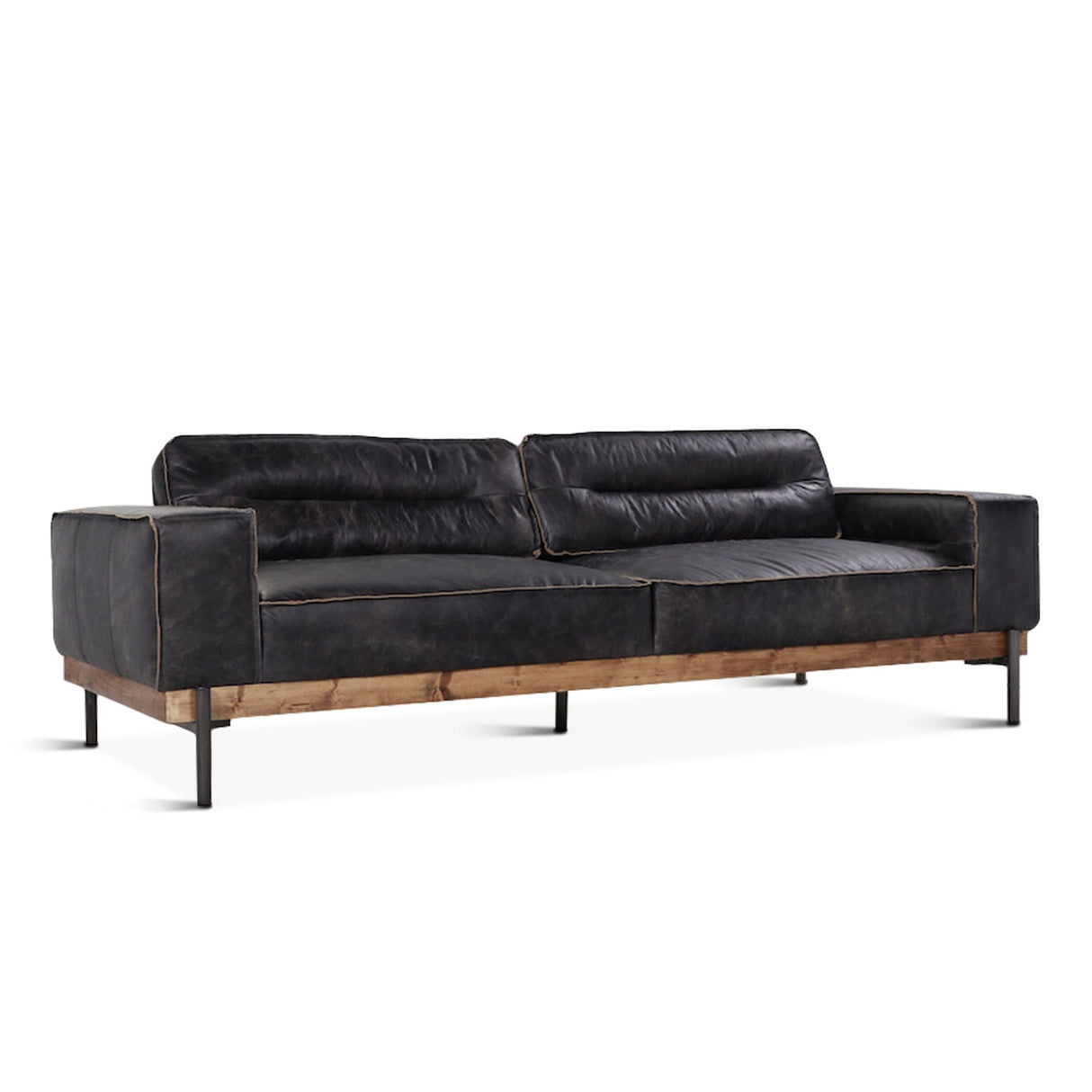 Portofino Modern 95" Sofa in Antique Ebony Leather by Home Trends & Design at Eve Furniture