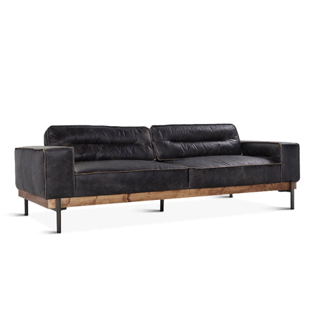Portofino Modern 95" Sofa in Antique Ebony Leather by Home Trends & Design at Eve Furniture