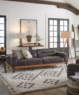 Portofino Modern 95" Sofa in Antique Ebony Leather by Home Trends & Design at Eve Furniture