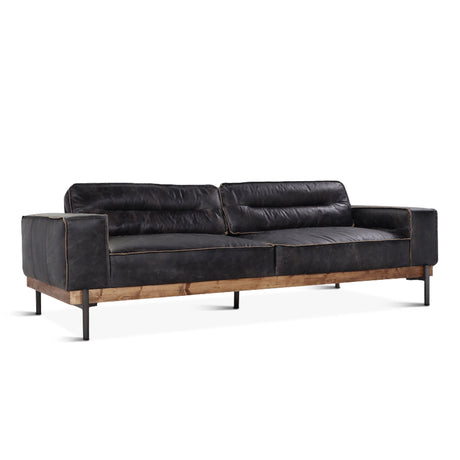 Portofino Modern 95" Sofa in Antique Ebony Leather by Home Trends & Design at Eve Furniture