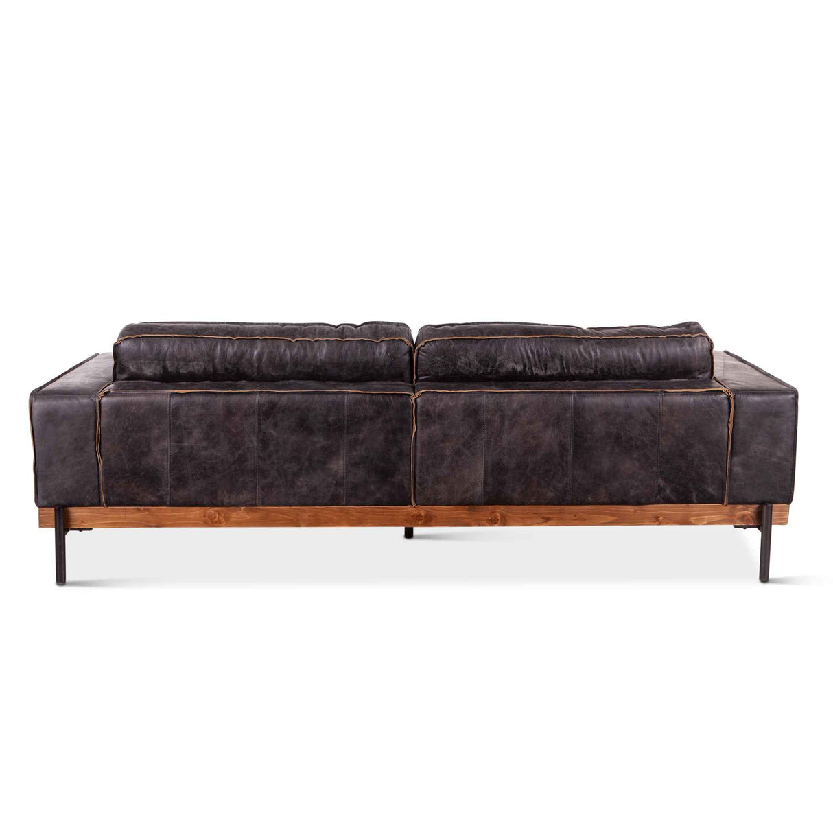 Portofino Modern 95" Sofa in Antique Ebony Leather by Home Trends & Design at Eve Furniture