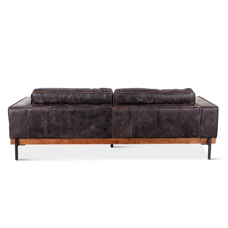 Portofino Modern 95" Sofa in Antique Ebony Leather by Home Trends & Design at Eve Furniture