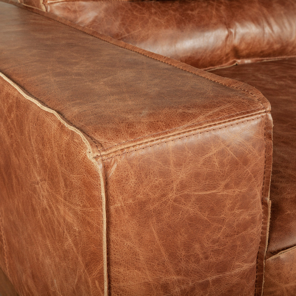 Portofino Modern 95" Sofa in Cocoa Brown Leather by Home Trends & Design at Eve Furniture