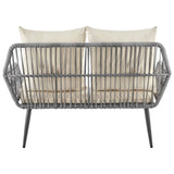 Portofino Patio 4-Person Conversation Set with Coffee Table with Cream Cushions by Manhattan Comfort at Eve Furniture