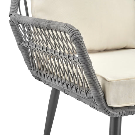 Portofino Patio 4-Person Conversation Set with Coffee Table with Cream Cushions by Manhattan Comfort at Eve Furniture