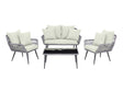 Portofino Patio 4-Person Conversation Set with Coffee Table with Cream Cushions by Manhattan Comfort at Eve Furniture