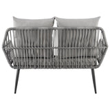 Portofino Patio 4-Person Conversation Set with Coffee Table with Grey Cushions by Manhattan Comfort at Eve Furniture