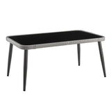 Portofino Patio 4-Person Conversation Set with Coffee Table with Grey Cushions by Manhattan Comfort at Eve Furniture