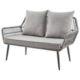 Portofino Patio 4-Person Conversation Set with Coffee Table with Grey Cushions by Manhattan Comfort at Eve Furniture
