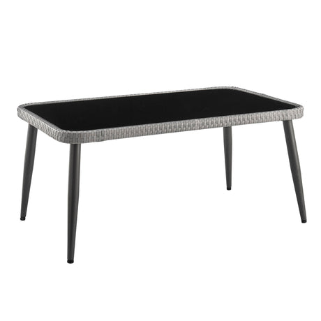 Portofino Patio 4-Person Conversation Set with Coffee Table with Grey Cushions by Manhattan Comfort at Eve Furniture