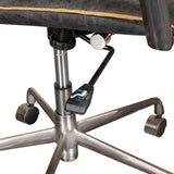 Portofino Swivel Office Chair in Antique Ebony Leather and Antique Zinc by Home Trends & Design at Eve Furniture