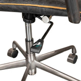 Portofino Swivel Office Chair in Antique Ebony Leather and Antique Zinc by Home Trends & Design at Eve Furniture