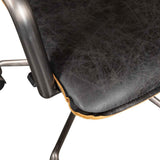 Portofino Swivel Office Chair in Antique Ebony Leather and Antique Zinc by Home Trends & Design at Eve Furniture