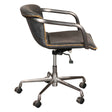 Portofino Swivel Office Chair in Antique Ebony Leather and Antique Zinc by Home Trends & Design at Eve Furniture
