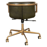 Portofino Swivel Office Chair in Emerald Green Leather and Antique Gold by Home Trends & Design at Eve Furniture