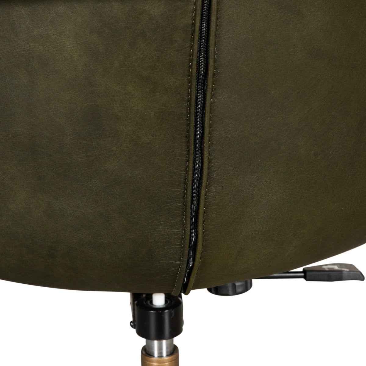 Portofino Swivel Office Chair in Emerald Green Leather and Antique Gold by Home Trends & Design at Eve Furniture