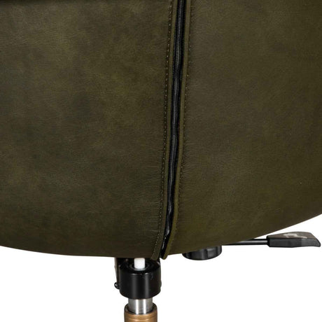 Portofino Swivel Office Chair in Emerald Green Leather and Antique Gold by Home Trends & Design at Eve Furniture
