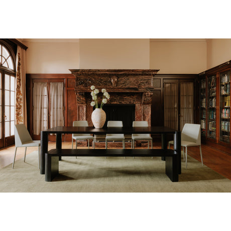 Post Black Large Dining Bench by MOES at Eve Furniture