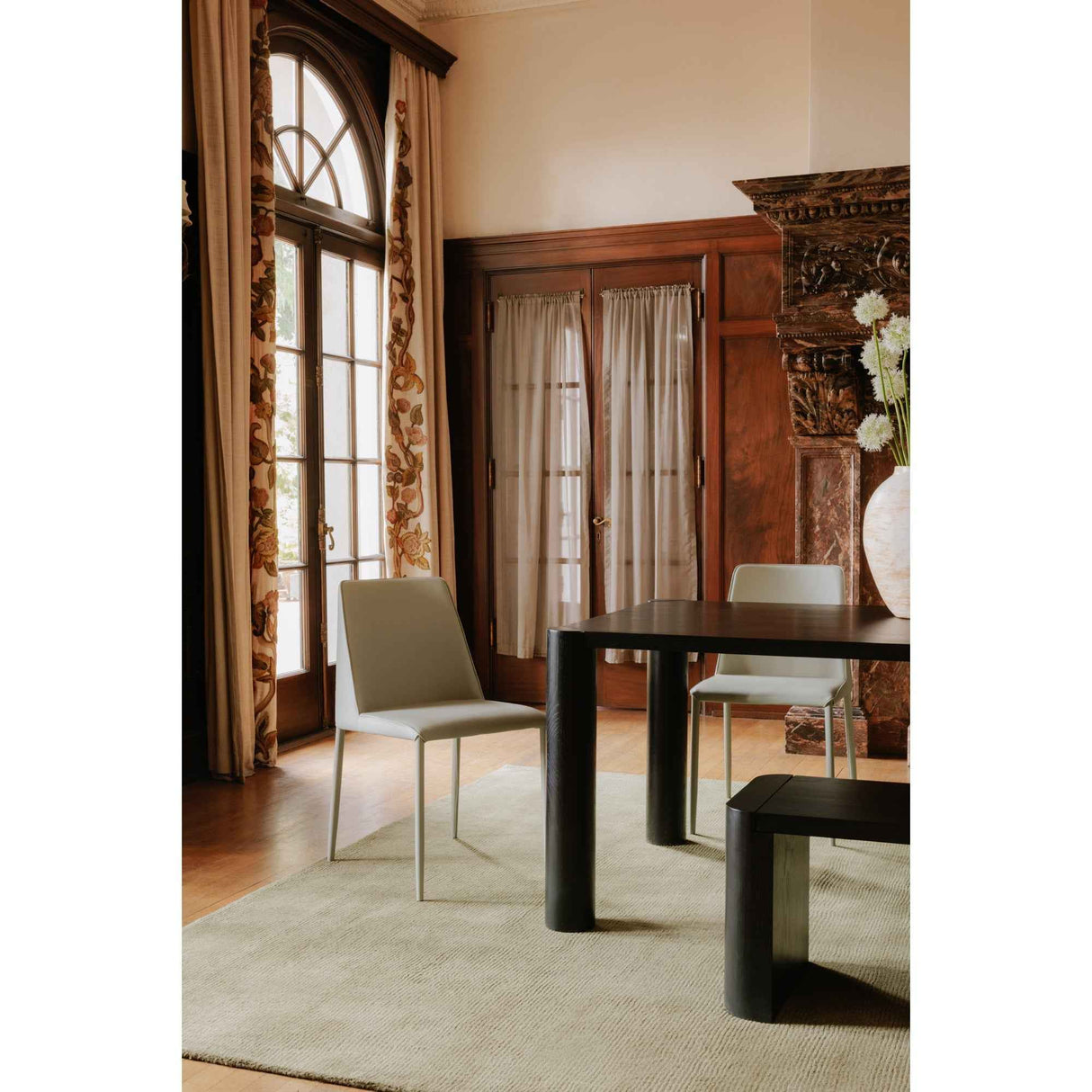 Post Black Small Dining Bench