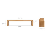 Post Natural Large Dining Bench by Moe's Home at Eve Furniture